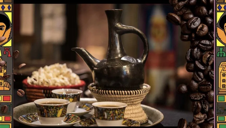 Traditional Ethiopian coffee ceremony